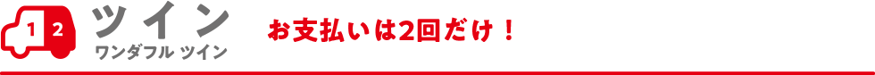 ツイン　ワンダフル ツイン　お支払いは2回だけ！